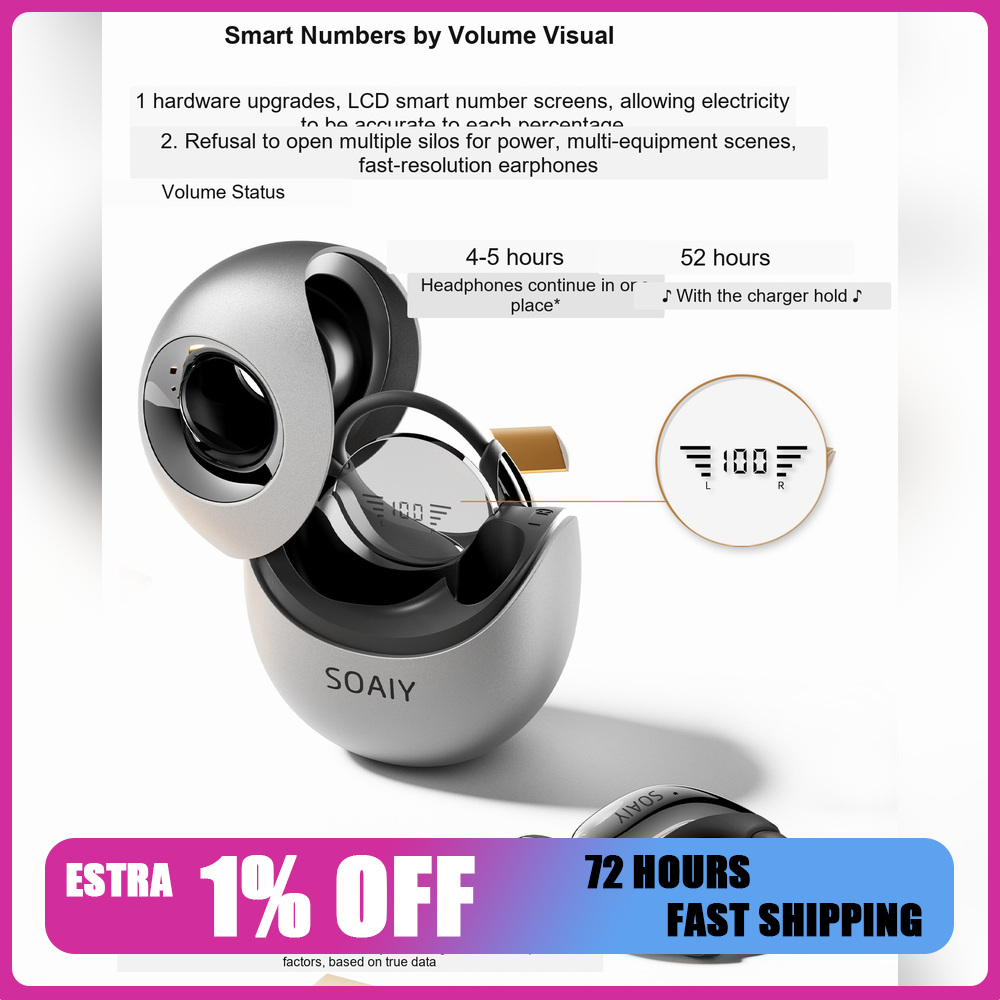 Sports Earphone Hook - SOAIY GD51 Auricolari Bluetooth a Gancio