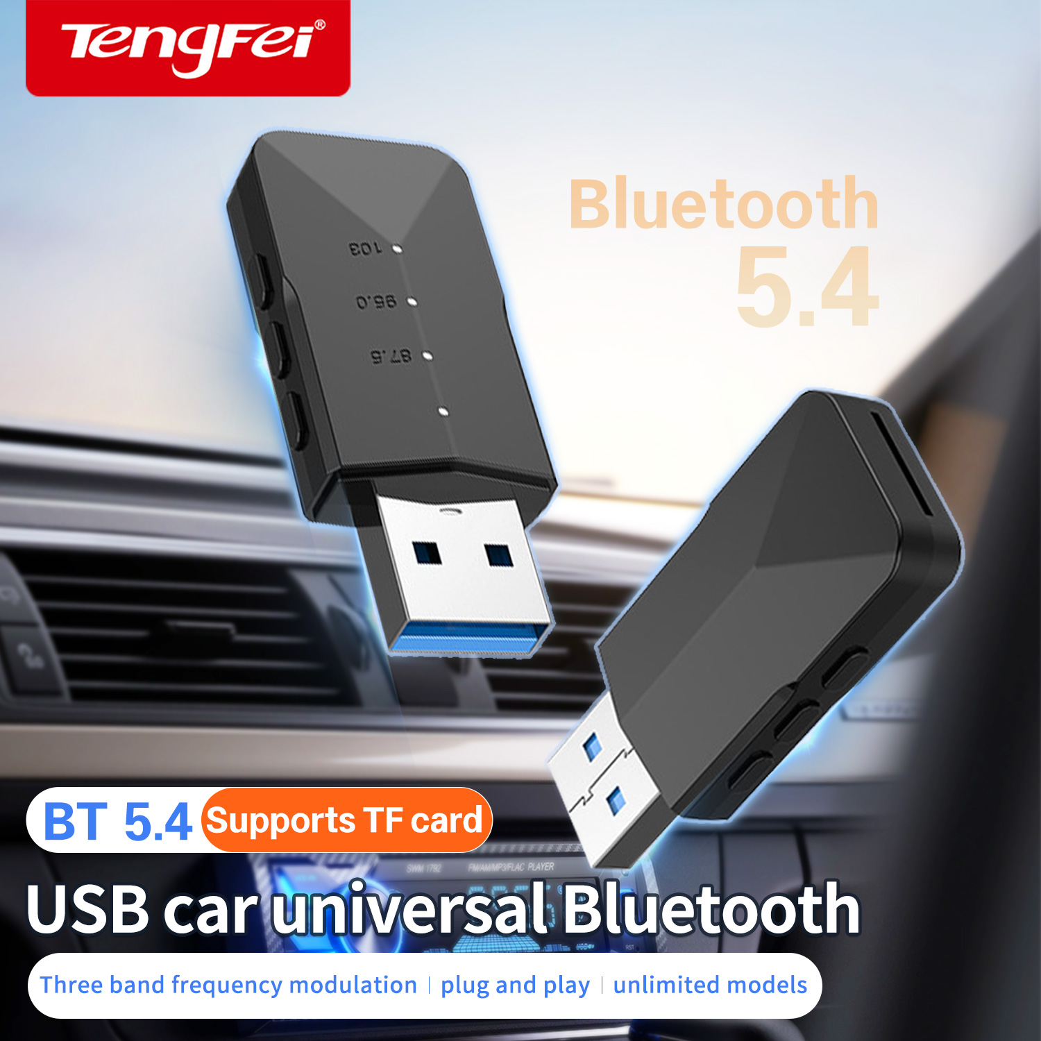Bluetooth Adapter Receiver - Adattatore Bluetooth USB Tengfei 5.4 Ricevitore/Trasmettitore