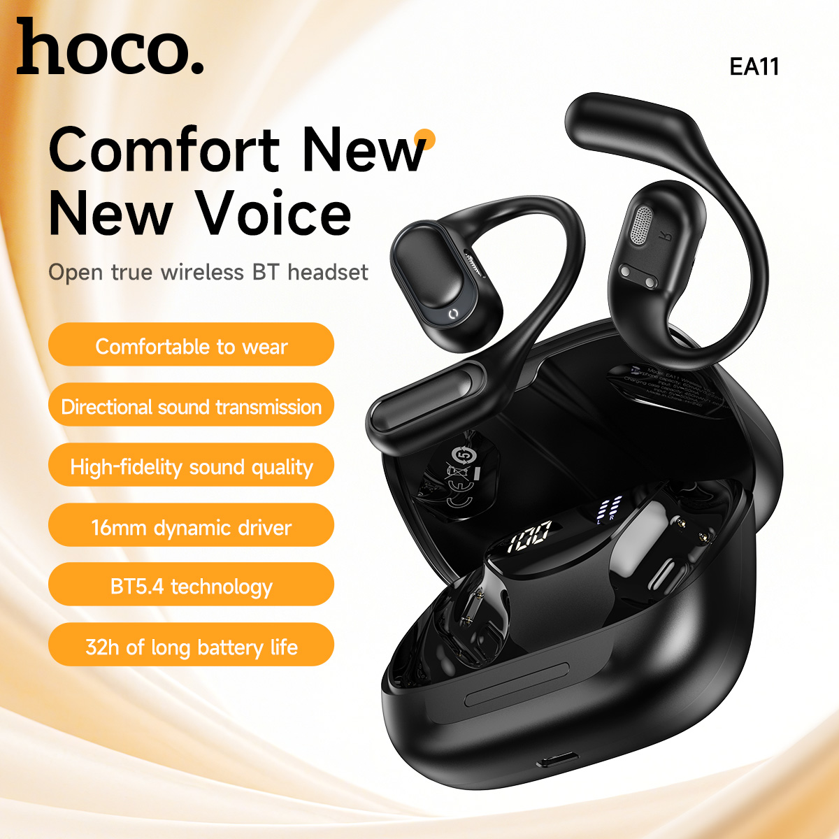 Sports Earphone Hook - Auricolari HOCO Open-Ear Wireless Bluetooth 5.4